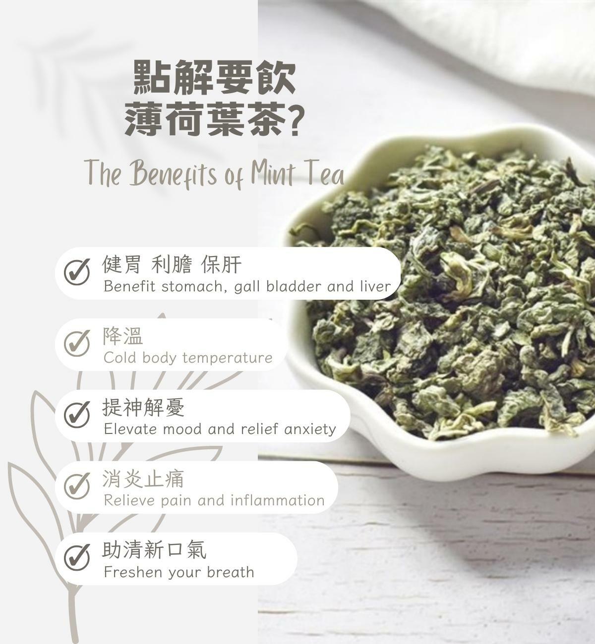 薄荷葉茶 (45g/1pc) 幫助睡眠 疏散風熱 提神解鬱 消除疲勞 鎮定安神