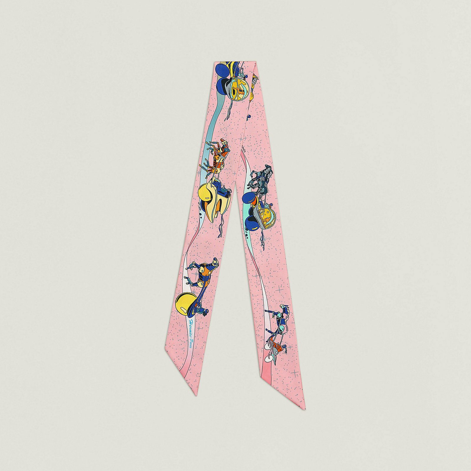 Hermes Twilly 風の民　ピンク Brand New ( Rank N ) HERMÈS Twilly Jaguar Quetzal Pink Silk