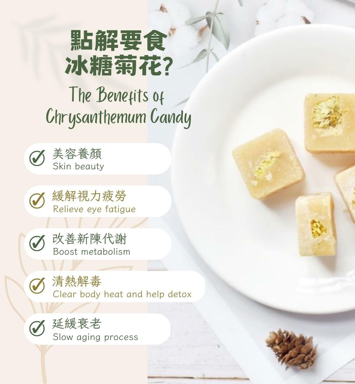 冰糖菊花 (6粒裝x20g) 消疏散風熱 平抑肝陽 清肝明目 清熱解毒