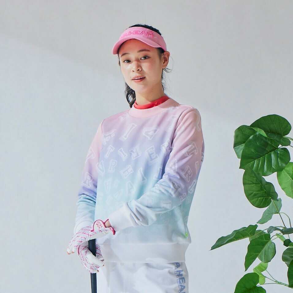 女士 漸層圖樣長袖套頭衫