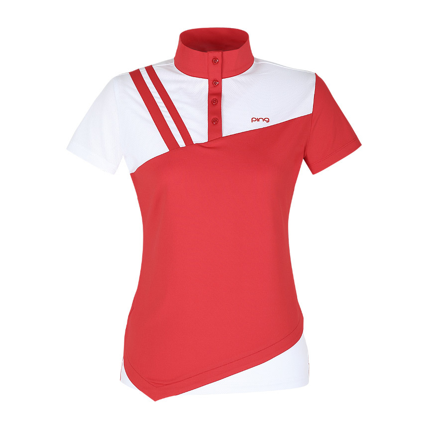 女【現貨】5折起/ 韓版PING 正品同步/韓版斜雙線酷涼感短袖T卹/網美推薦高爾夫球衣/ #MW112349