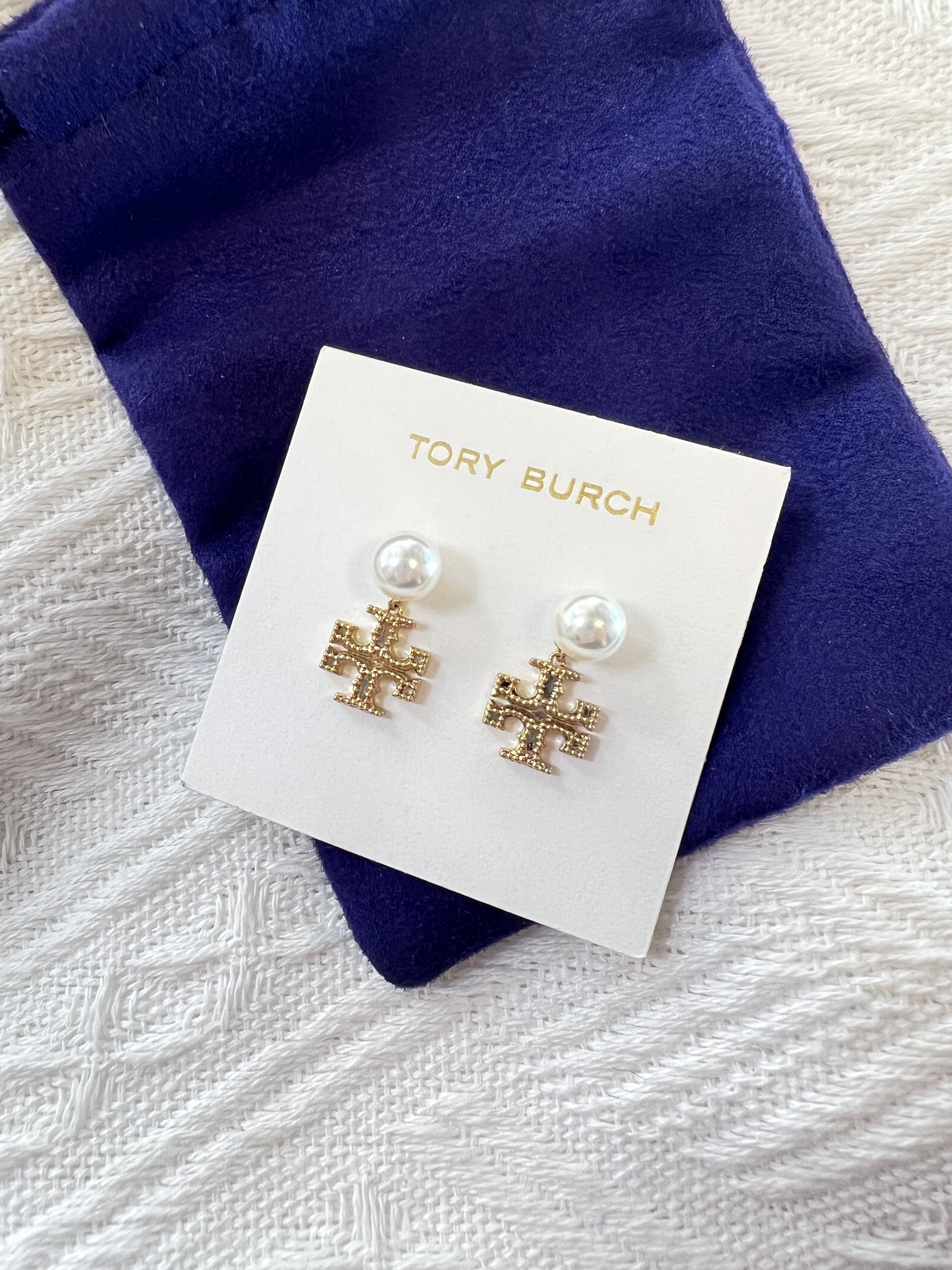 Tory Burch Milgrain Pearl Earrings