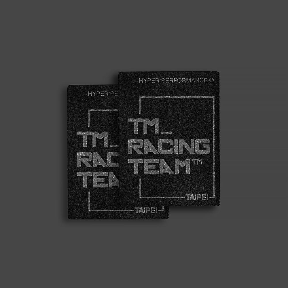 ｜TM_RacingTeam™ 黑銀長方文字貼紙｜-已絕版