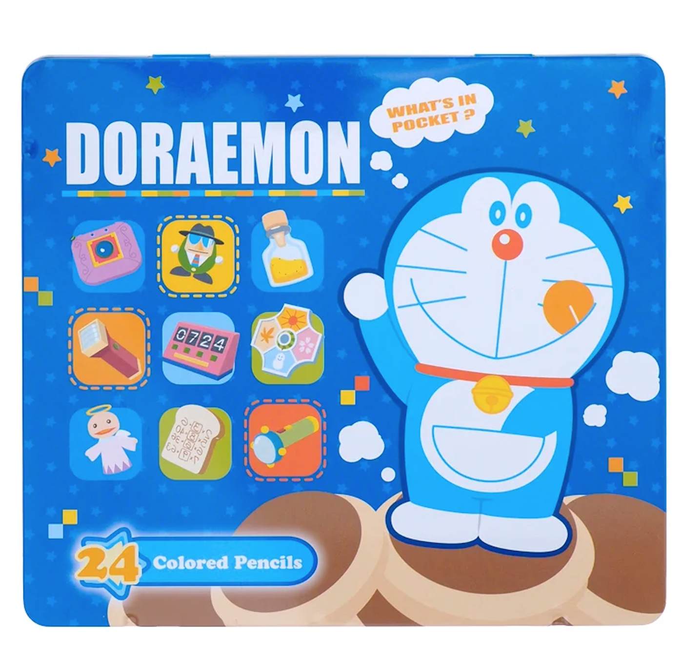 大特價 Doraemon 24色鐵盒木顏色 3-7864-1