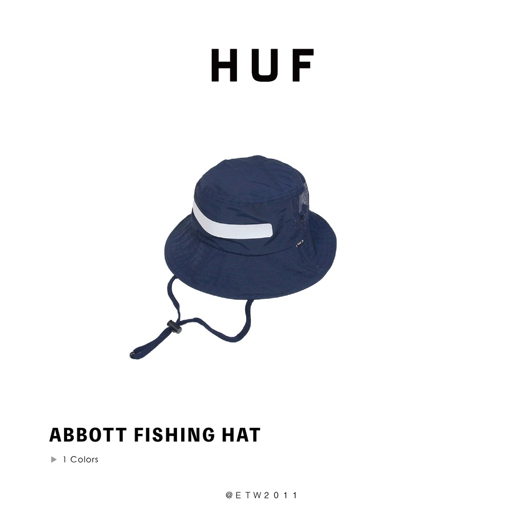 ☆ETW☆【EASY TO WEAR】HUF ABBOTT FISHING HAT 透氣 戶外 登山 漁夫帽