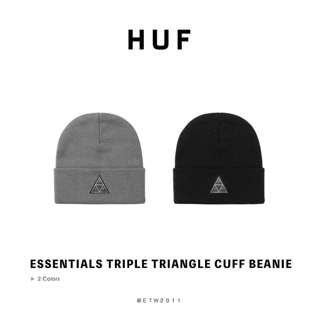 ☆ETW☆【EASY TO WEAR】HUF ESSENTIALS TRIPLE TRIANGLE CUFF BEANIE 毛帽 現貨