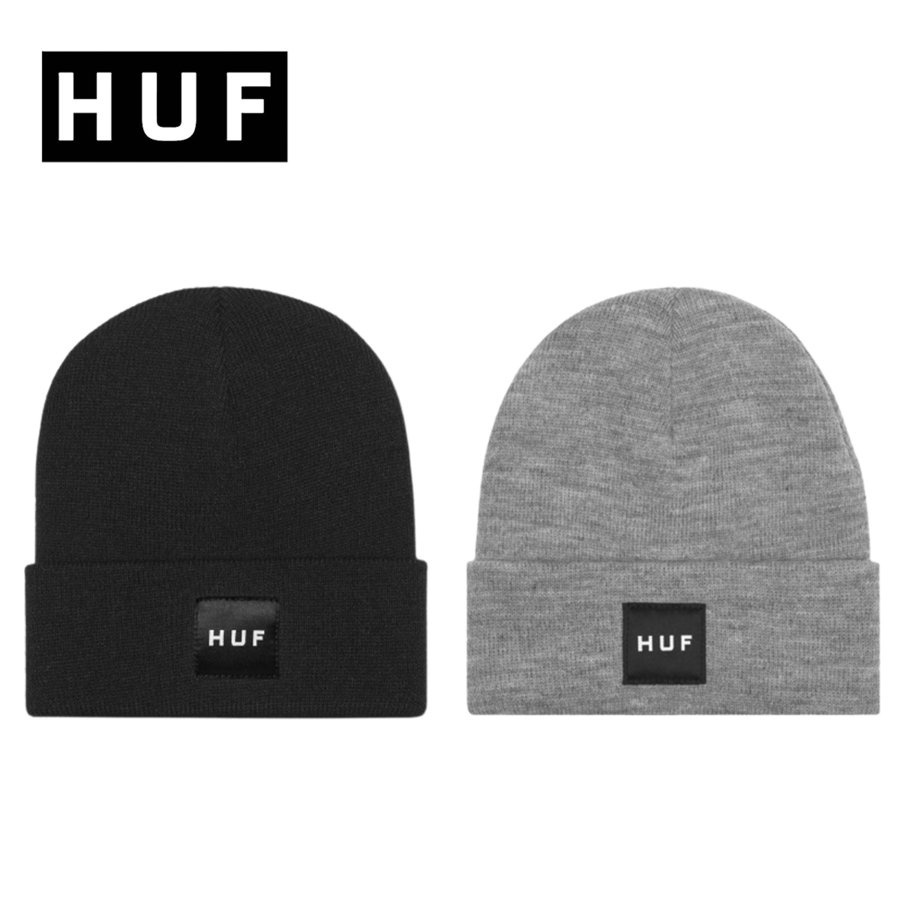 ☆ETW☆【EASY TO WEAR】HUF ESSENTIALS BOX LOGO BEANIE 黑 灰 毛帽 現貨