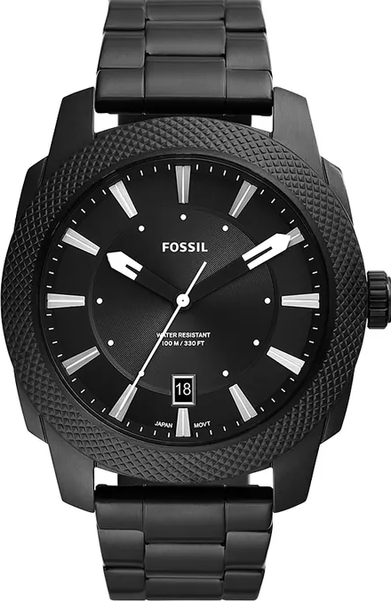 萬年鐘錶 - Fossil  美國品牌手錶   簡約復古全黑色不鏽鋼男錶 FS5971