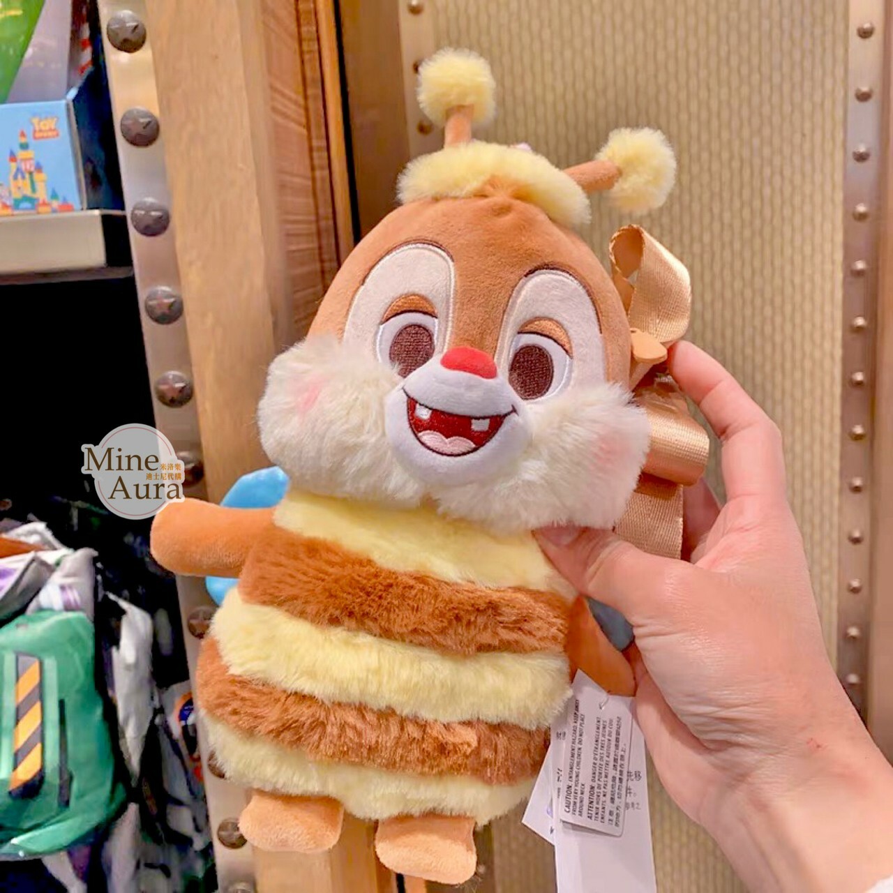 (限時特價) 奇奇蒂蒂 Chip 'n Dale 蜜語花香系列 紅鼻 蒂蒂 Dale 蜜蜂 造型 斜背包 小包 -上海迪士尼樂園