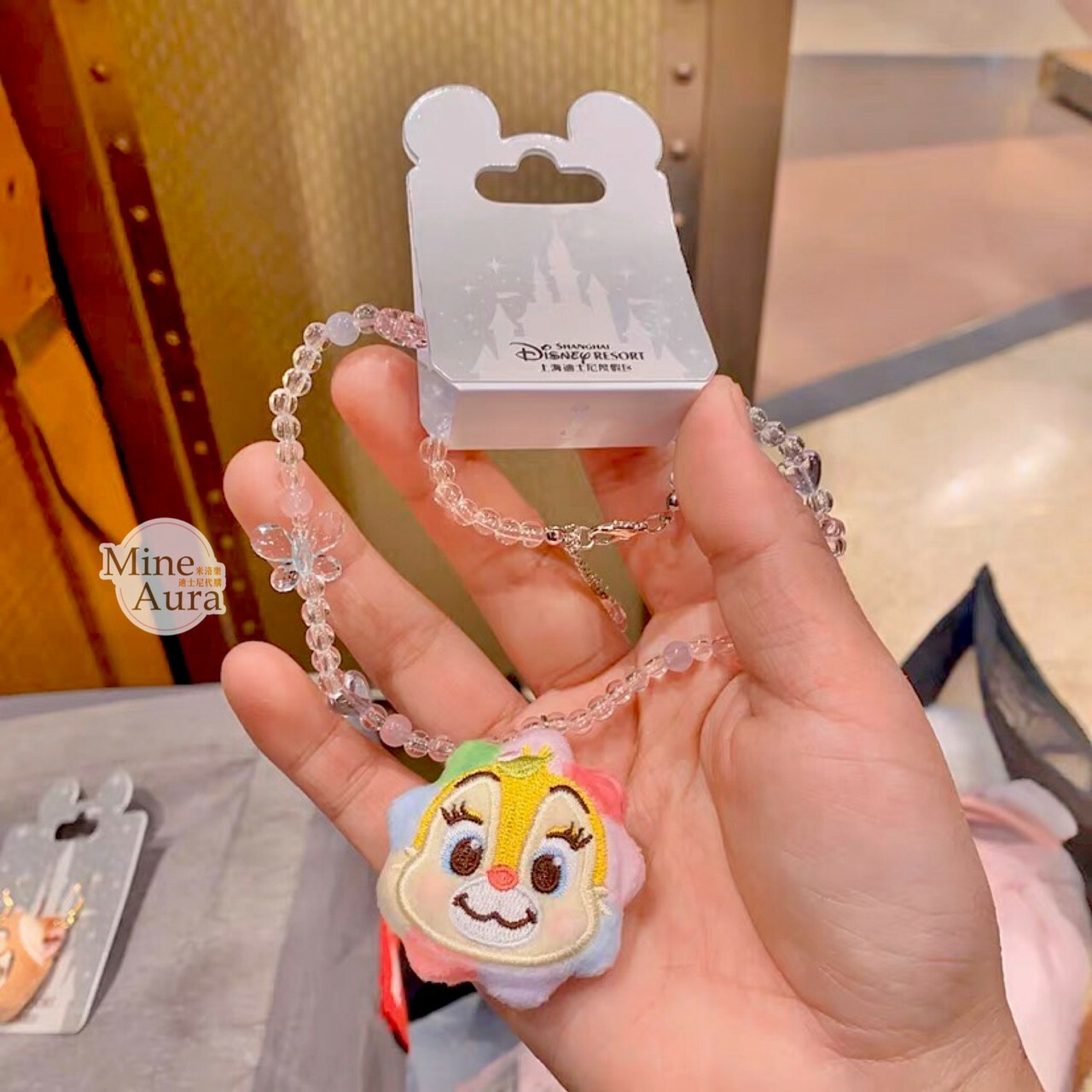 奇奇蒂蒂 Chip 'n Dale 蜜語花香系列 克莉絲 Clarice 大頭花花 串珠造型 項鍊 首飾 -上海迪士尼樂園