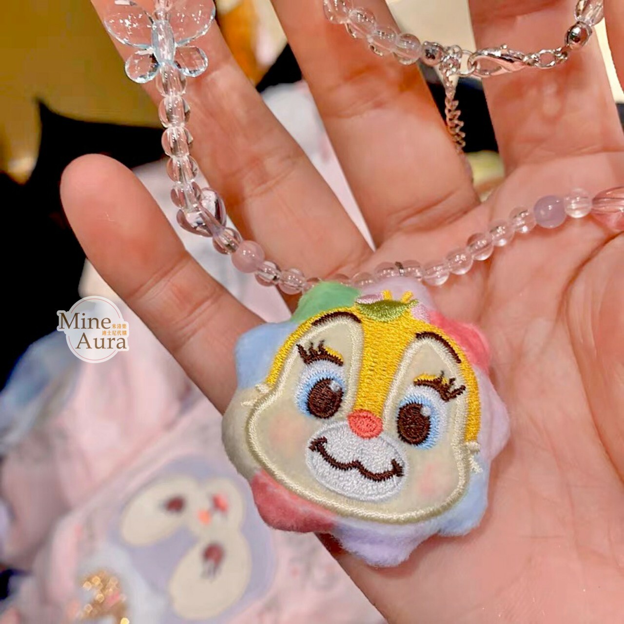 奇奇蒂蒂 Chip 'n Dale 蜜語花香系列 克莉絲 Clarice 大頭花花 串珠造型 項鍊 首飾 -上海迪士尼樂園