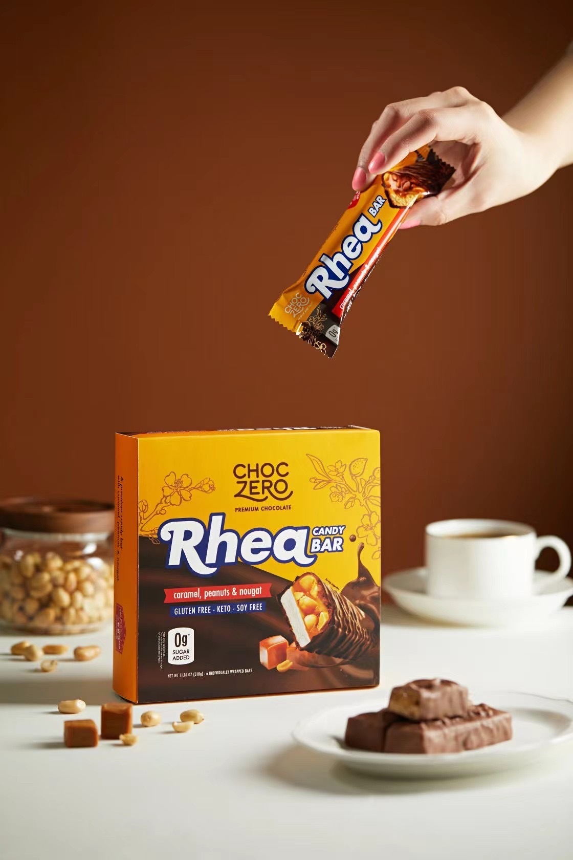 Keto Chocolate Caramel Candy Bar - Rhea Bars - Low Carb, Sugar Free –  ChocZero