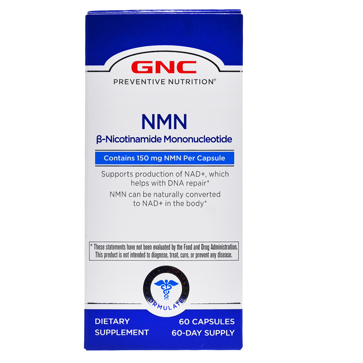 GNC - 逆齡高純NMN 150mg 60粒(每瓶總計9000mg NMN)