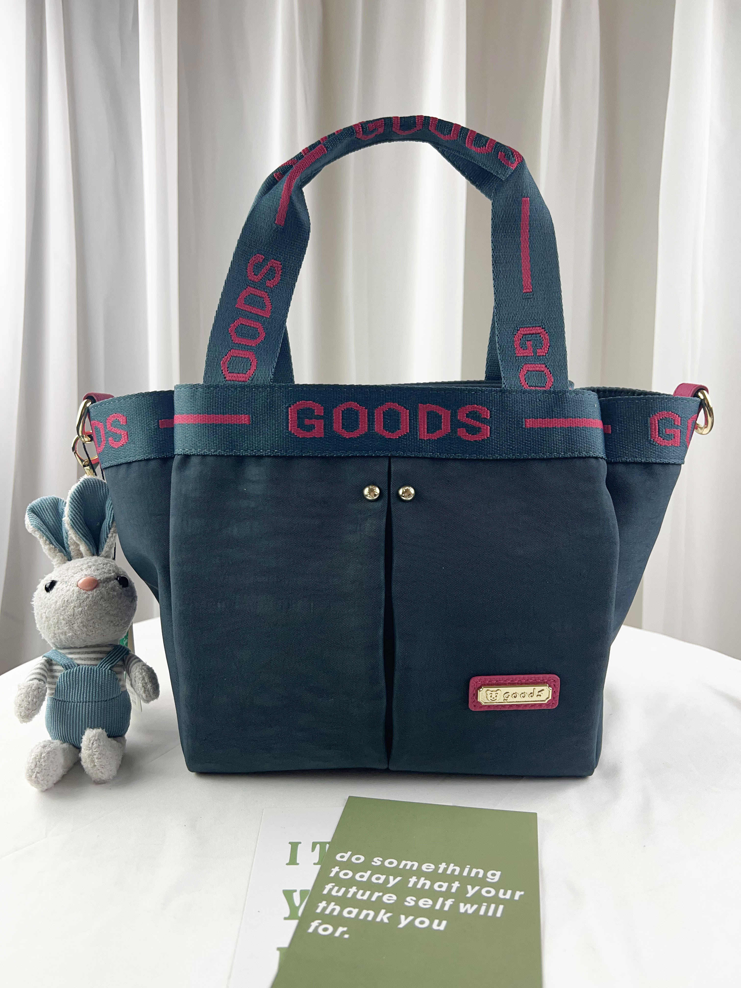 GOODS 織帶綠桃 防潑水手提包 / 側背包   #2817