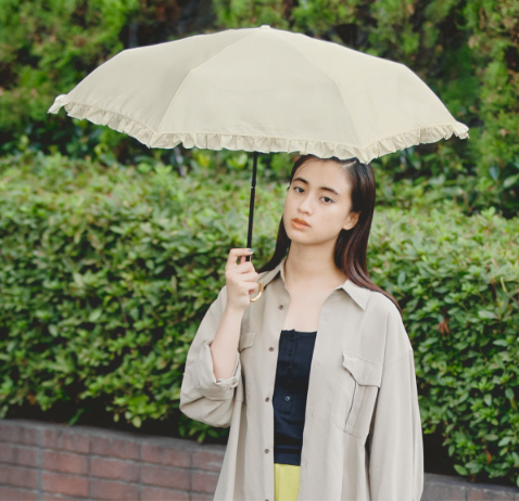 特價清貨 Wpc. - 法式迷你摺雨傘/縮骨遮 【Feminine Frill】(米色) (6181-212-002-BE)  (特價貨品, 不設退換)