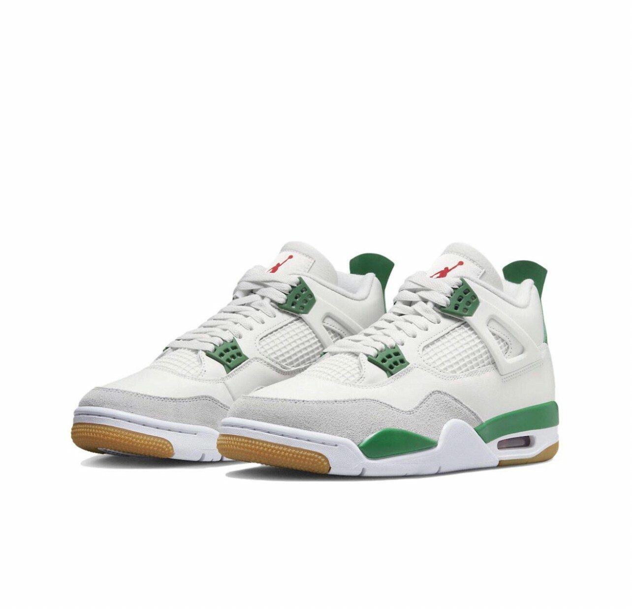 代購 NIKE SB x Jordan air 4"Pine Green" 聯名復古 籃球鞋 白 APR-