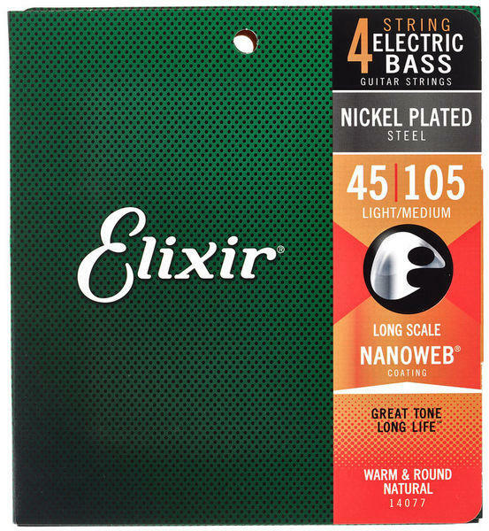 ELIXIR 45-105 BASS 貝斯弦 NANOWEB 包覆塗層 14077