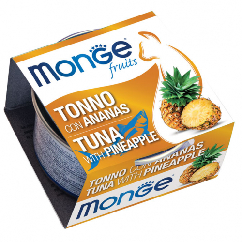 Monge – [清新水果系列] 吞拿魚配菠蘿(成貓) Tuna Flakes with Pineapple (Adult) 80g