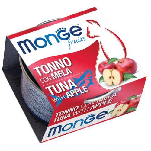 Monge – [清新水果系列] 吞拿魚配蘋果(成貓) Tuna Flakes with Apple (Adult) 80g