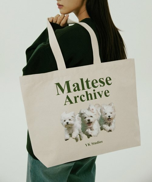 WAIKEI - Maltese archive ecobag IVORY