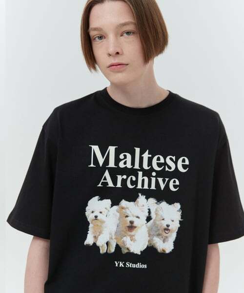 WAIKEI - Maltese archive half sleeve tshirt BLACK overfit