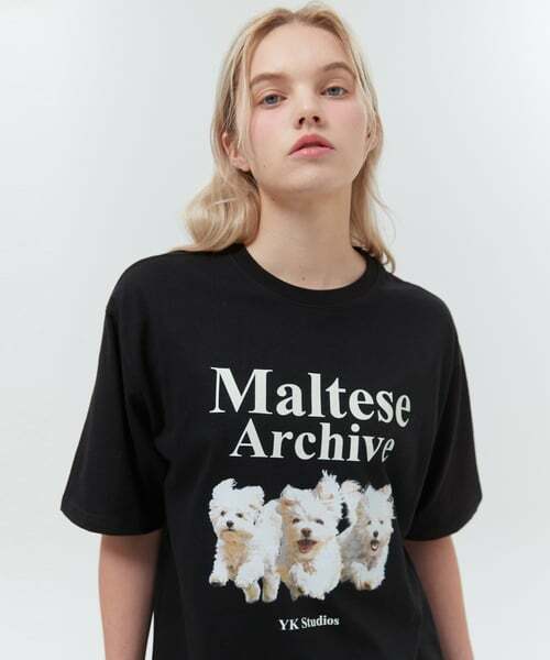 WAIKEI - Maltese archive half sleeve tshirt BLACK overfit