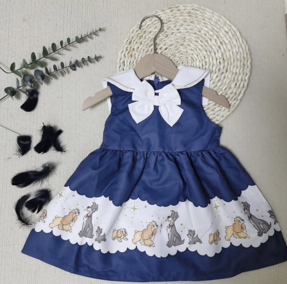 🌸日單𝑪𝒐𝒕𝒕𝒐𝒍𝒊 𝒙 𝑫𝒊𝒔𝒏𝒆𝒚 Lady and the Tramp 小狗背心裙