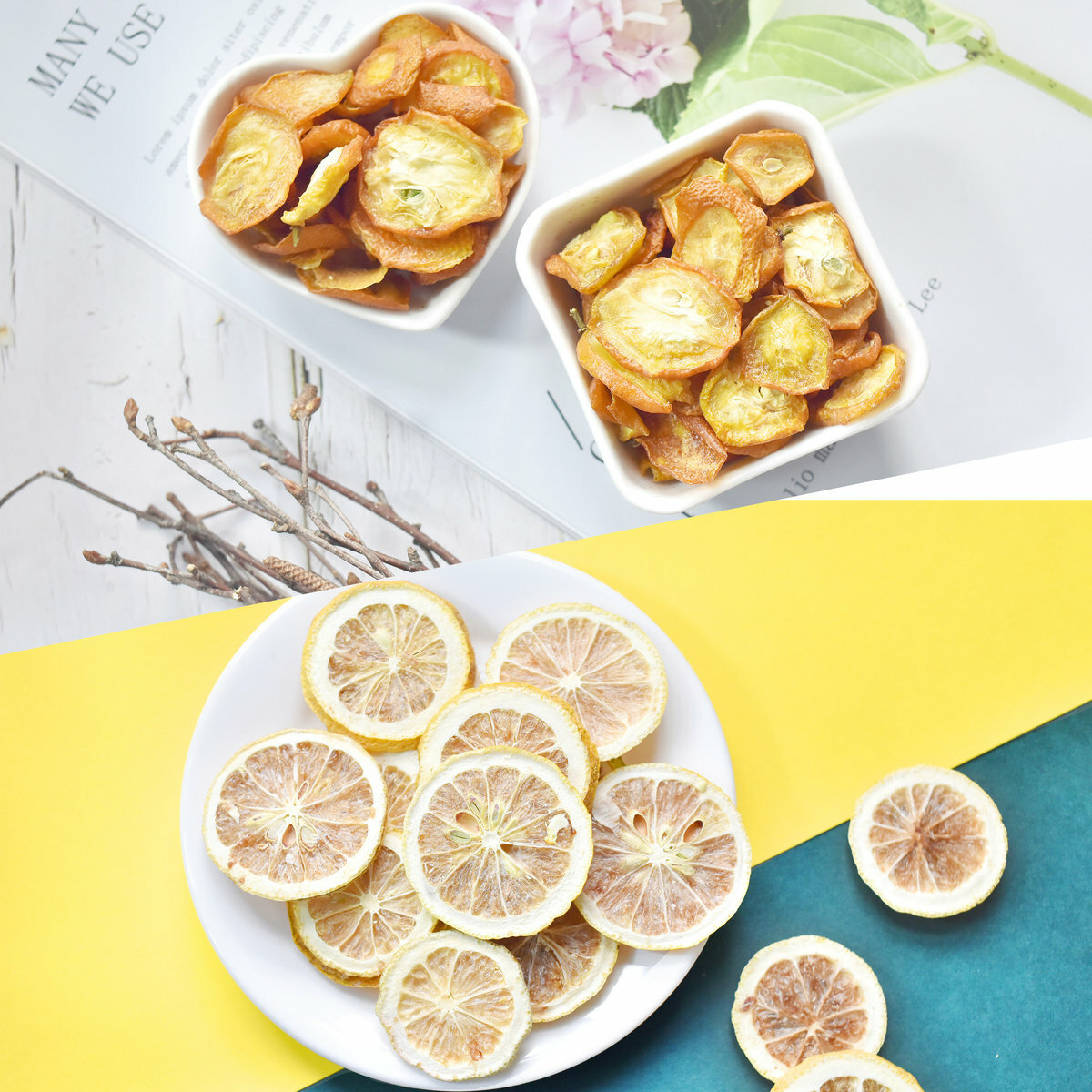 [補充維生素C 2件組合]-金桔100g+凍乾檸檬片30g