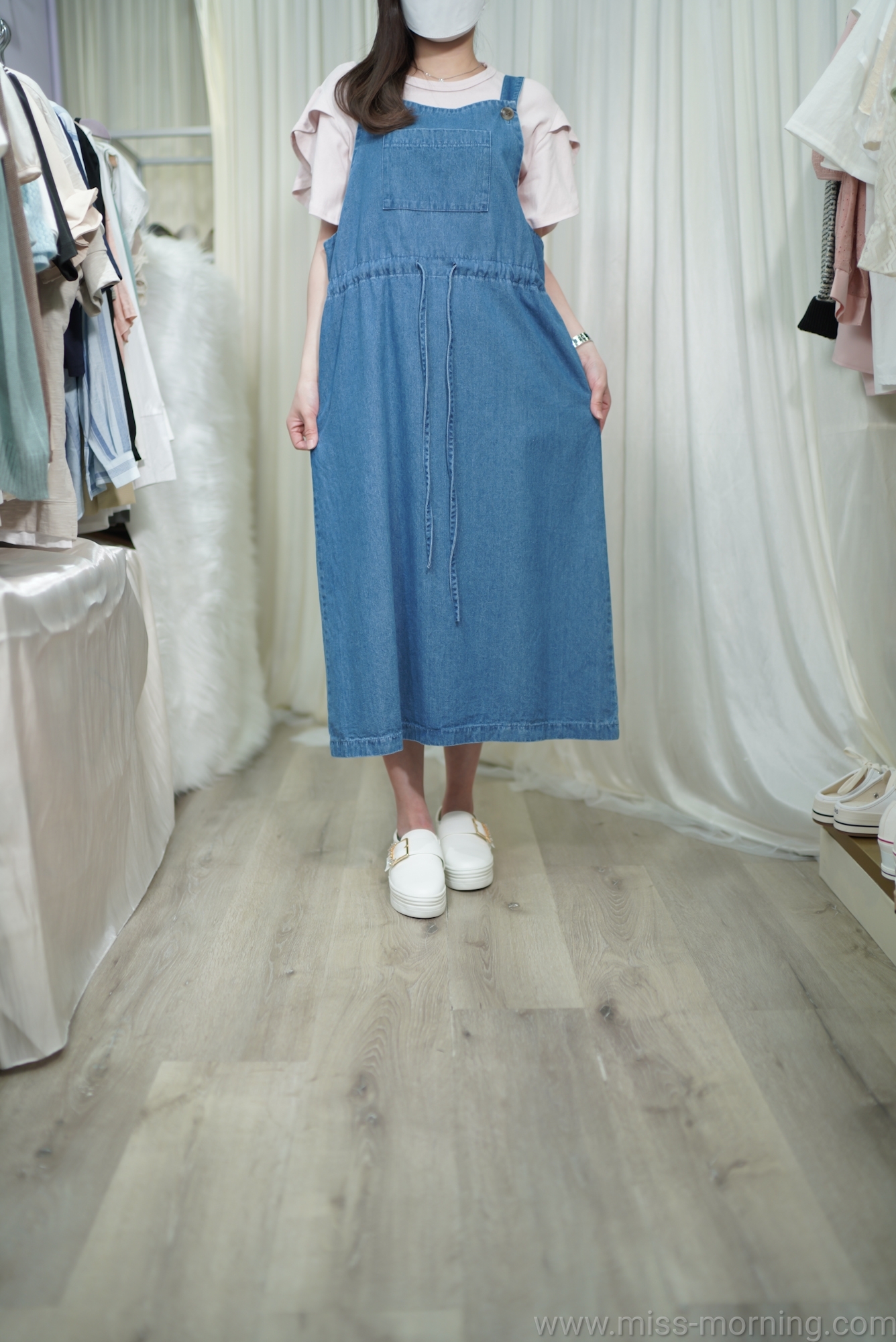 牛仔工人連身裙(66450)