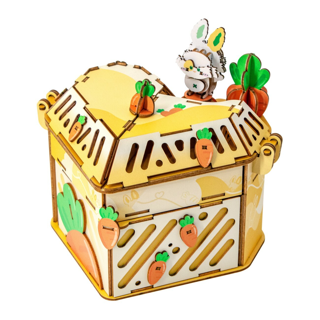 【哈比兔系列】Team Green 3D立體木拼圖 心之哈比儲物音樂盒