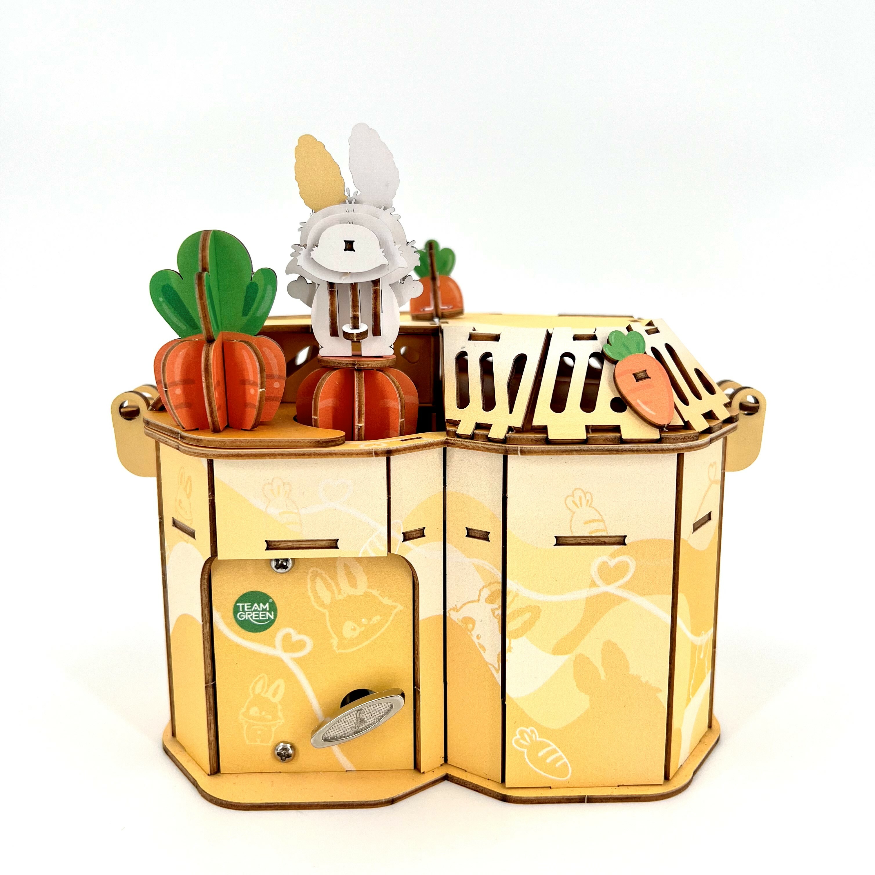 【哈比兔系列】Team Green 3D立體木拼圖 心之哈比儲物音樂盒