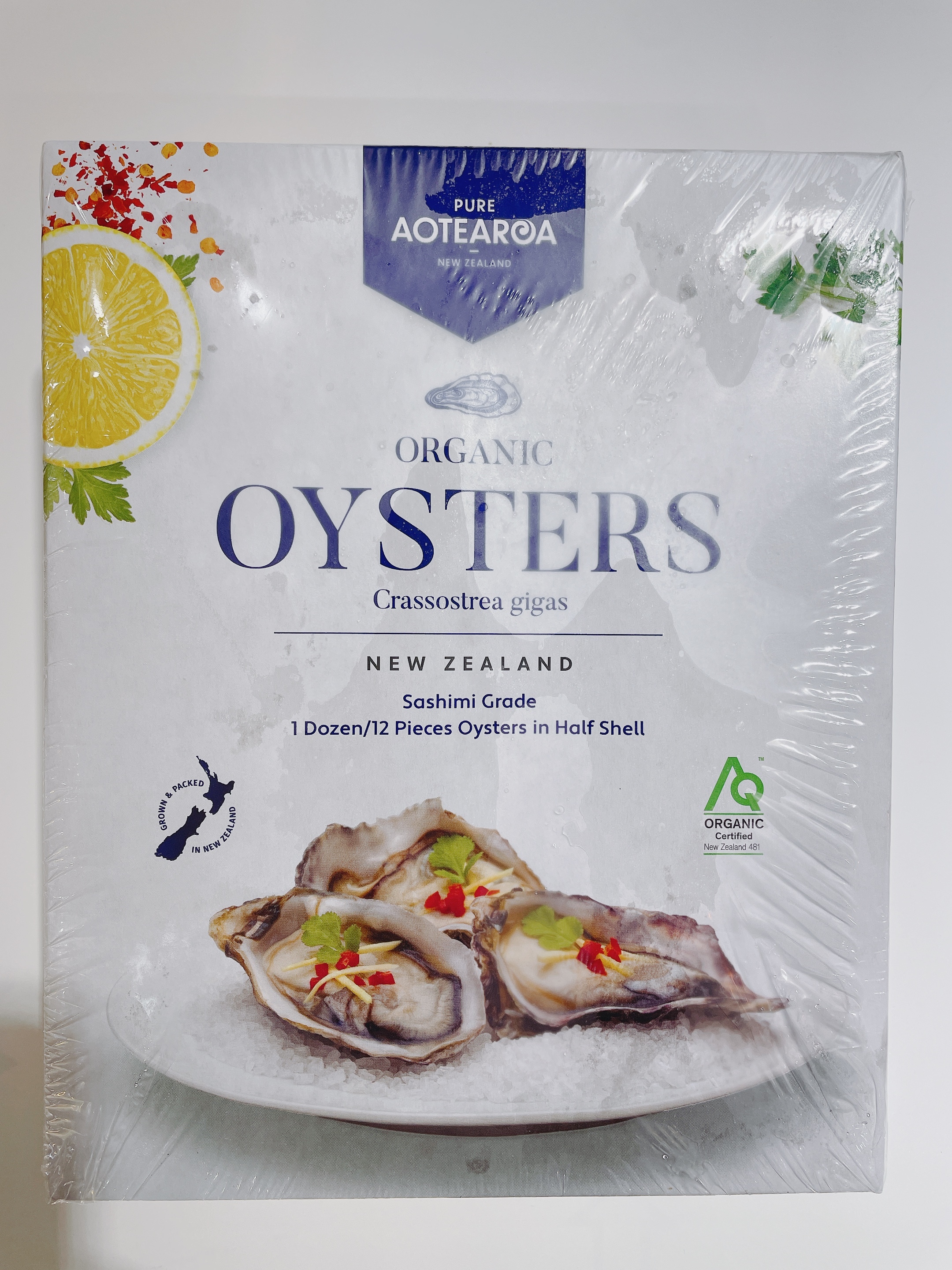 紐西蘭 Pure 有機半殼生蠔 (12隻) 500g