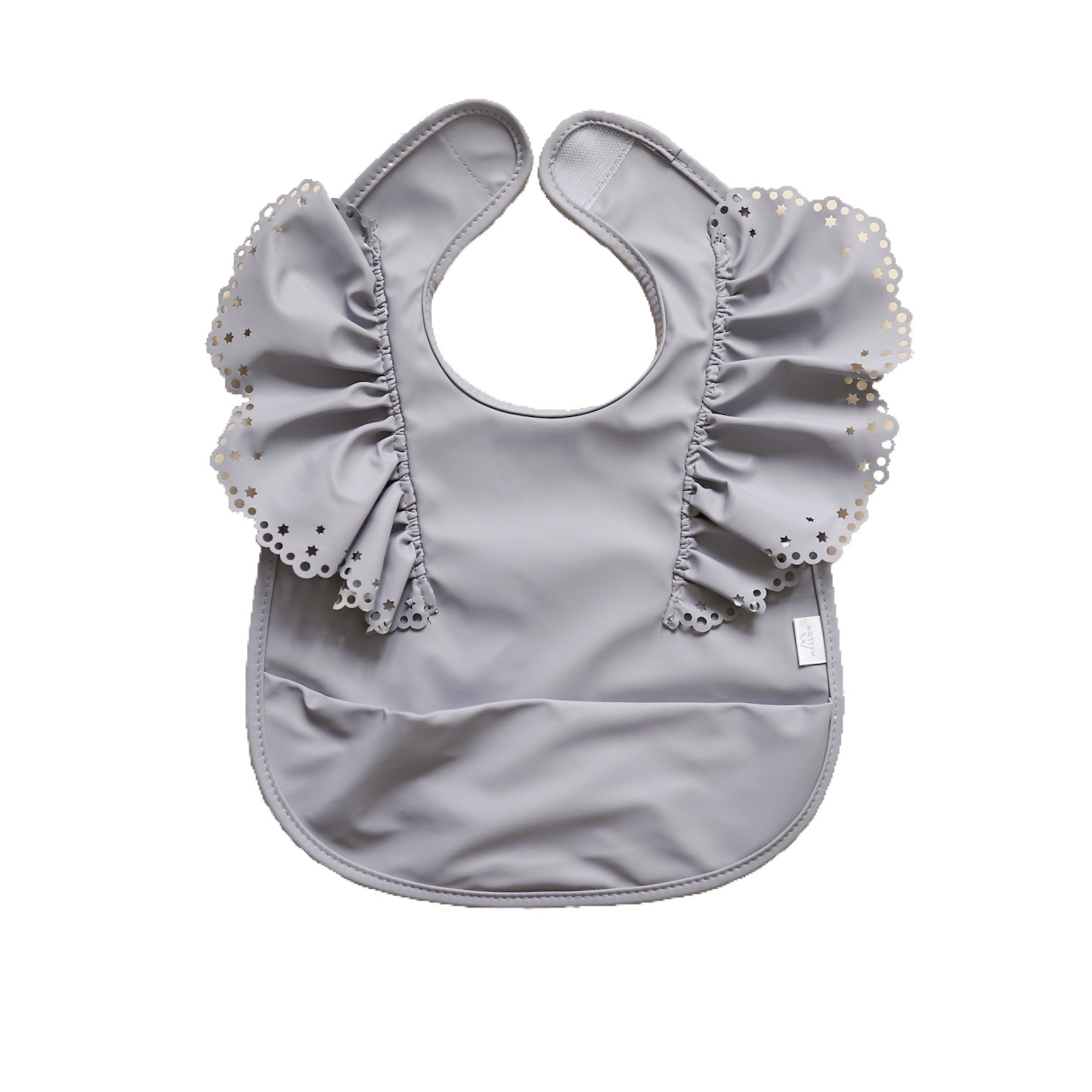 荷葉邊灰藍圍兜