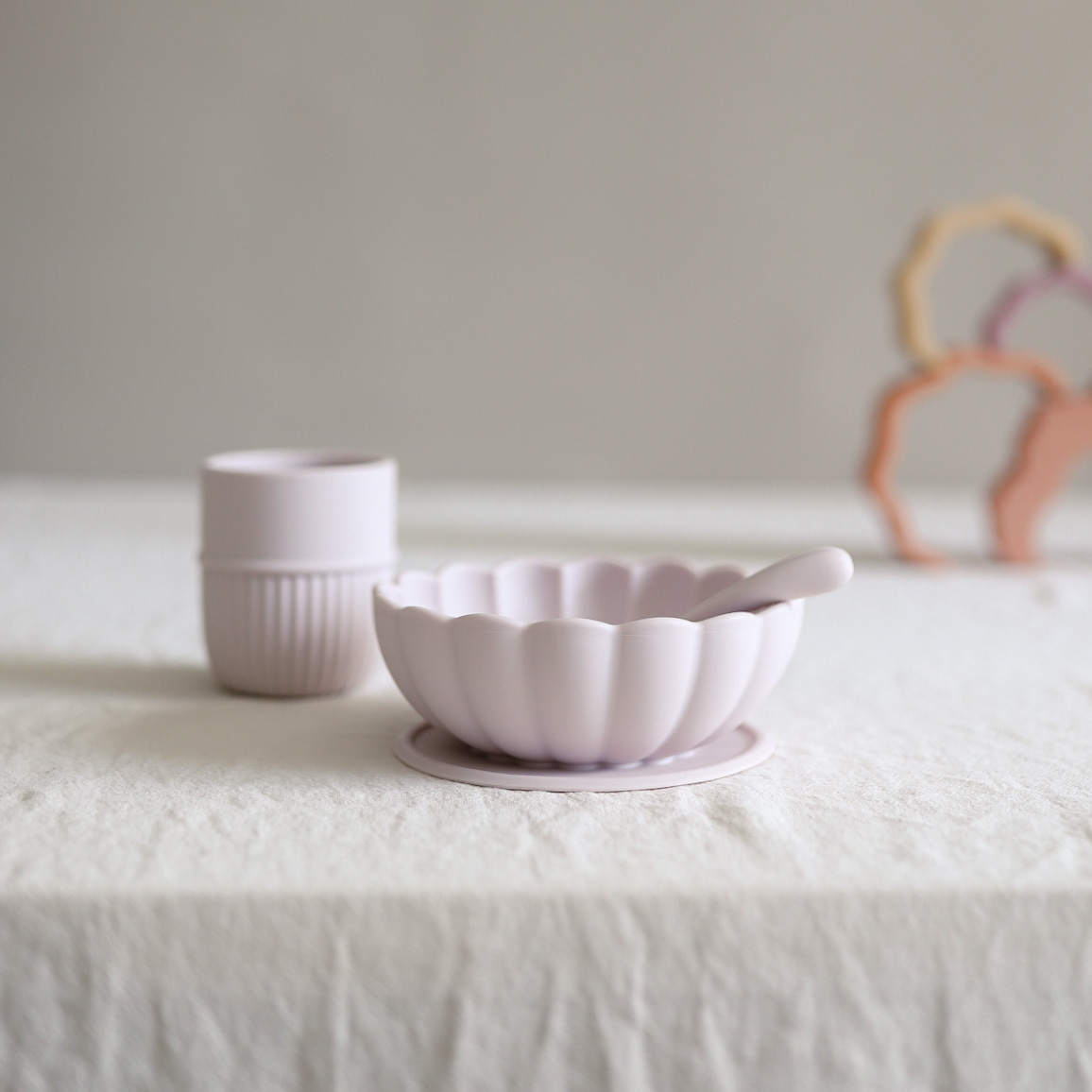 矽膠餐具套裝- 淡紫色