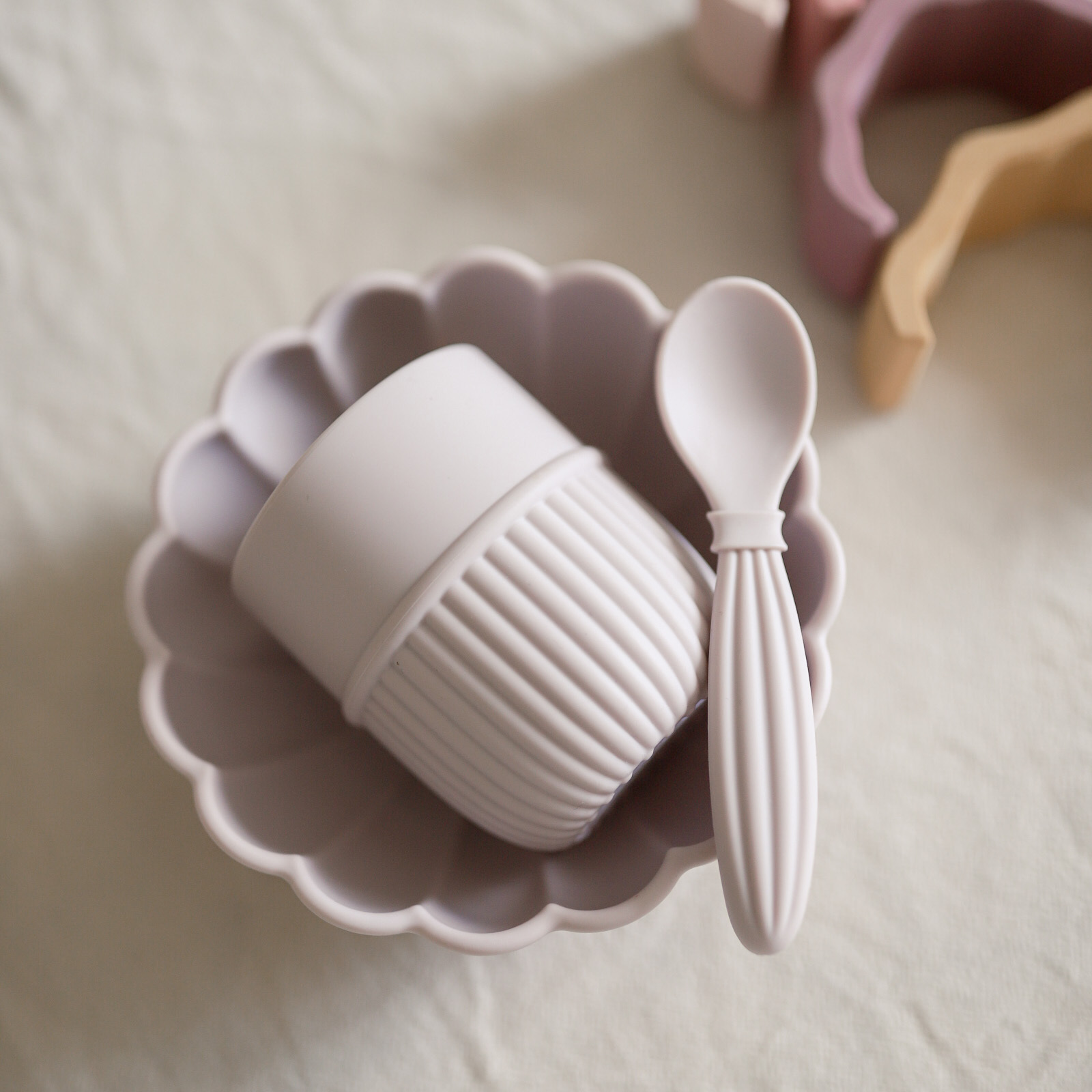 矽膠餐具套裝- 淡紫色