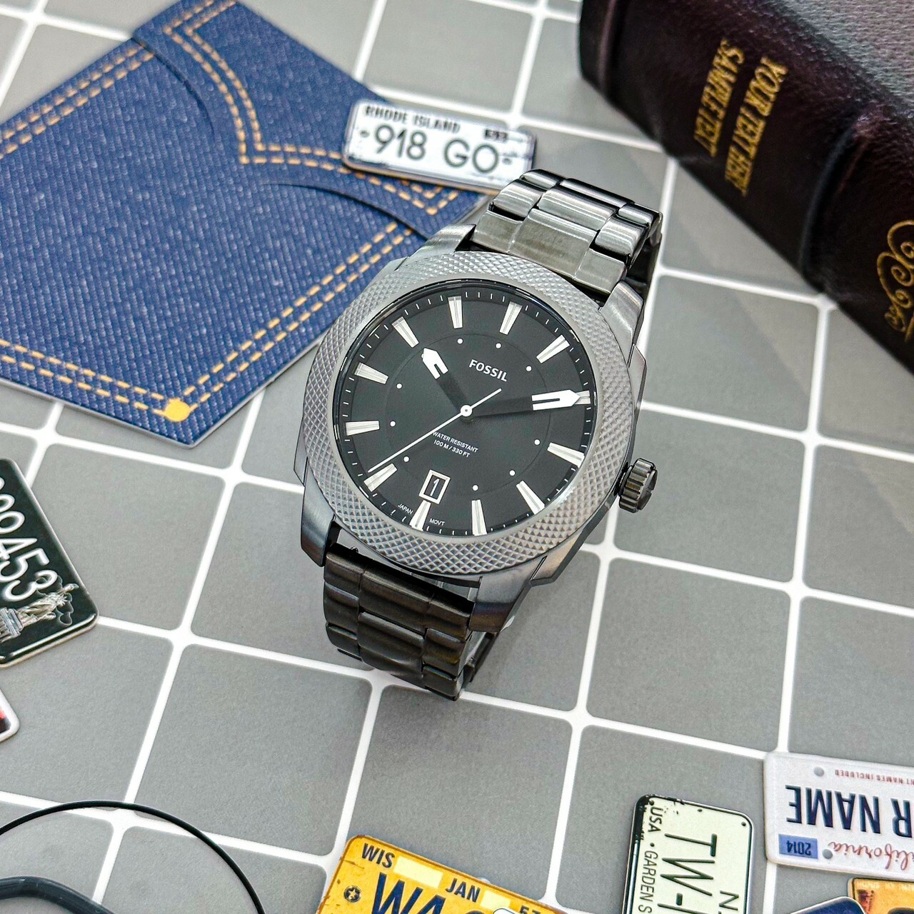 FOSSIL】Machine 簡約經典煙灰色腕錶FS5970 49mm 現代鐘錶