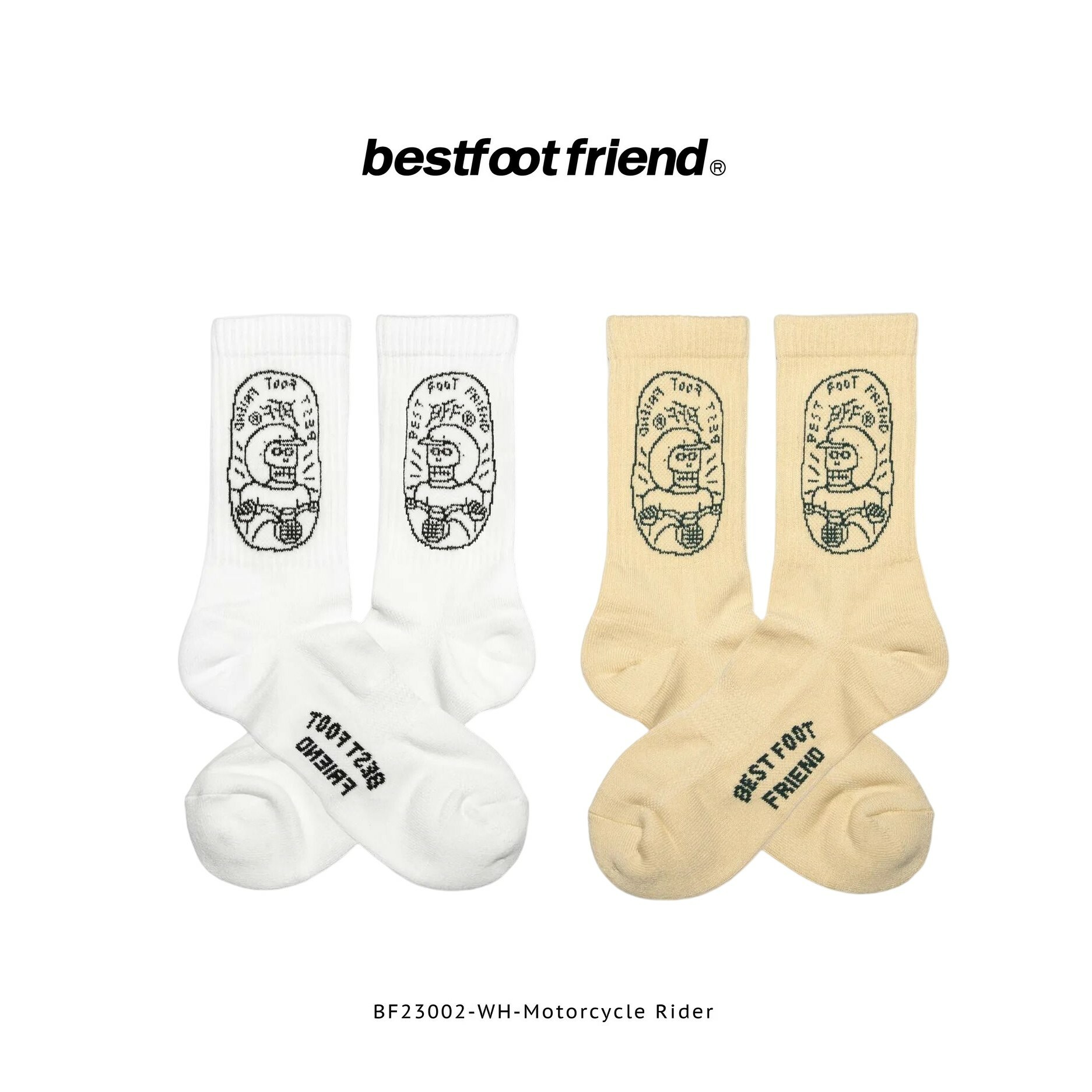 【車庫服飾】BEST FOOT FRIEND Motorcycle 騎士圖案長襪
