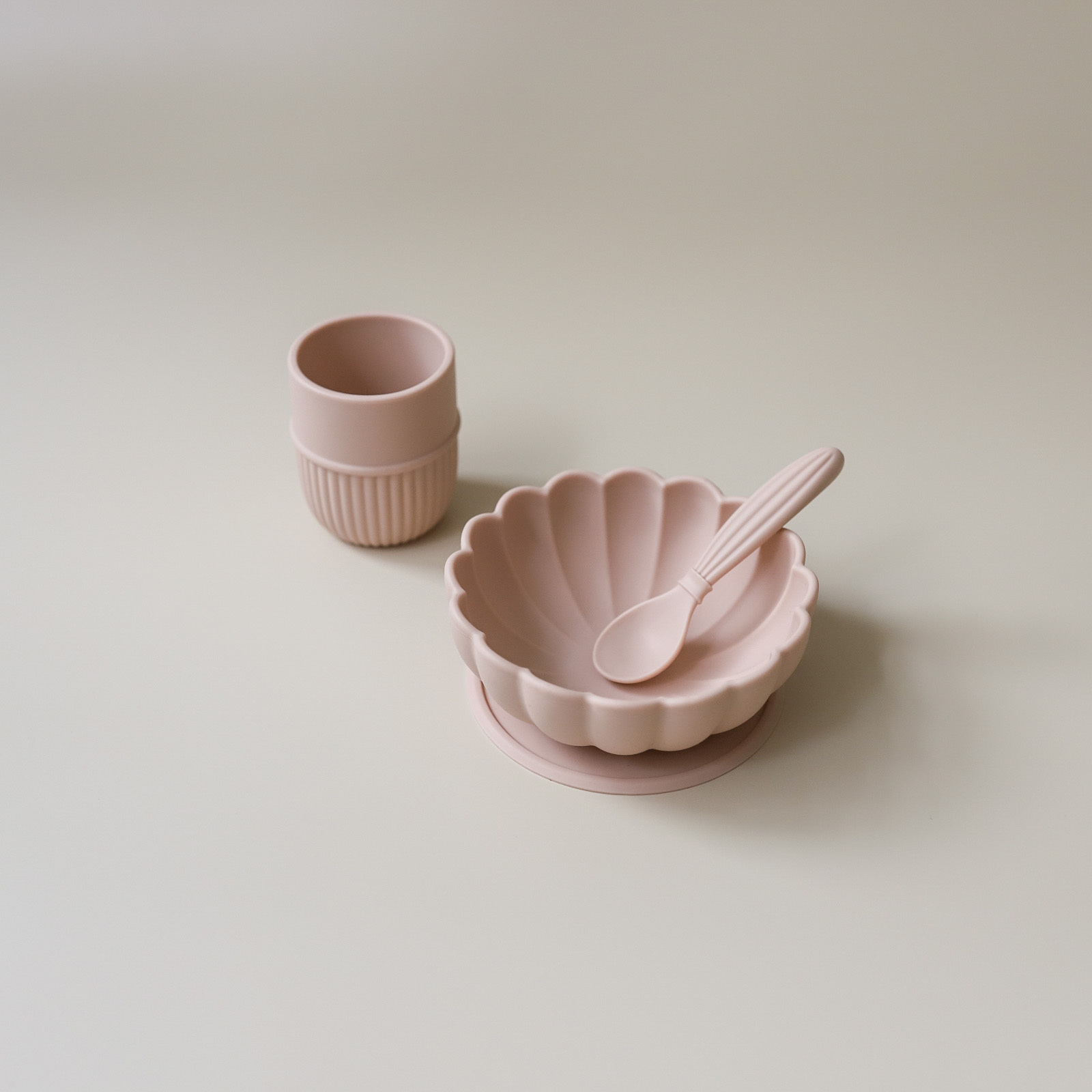 矽膠餐具套裝- 粉紅色