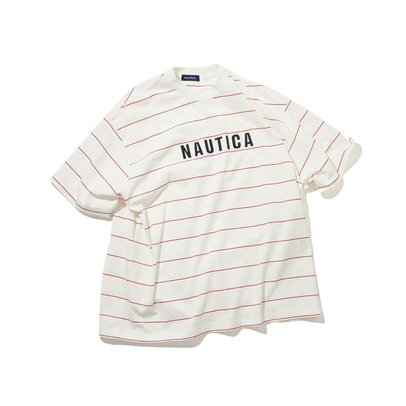 NAUTICA Pin Border Logo S/S 紅白條紋Tee 短袖  男女款 NTC-44 [台灣現貨]