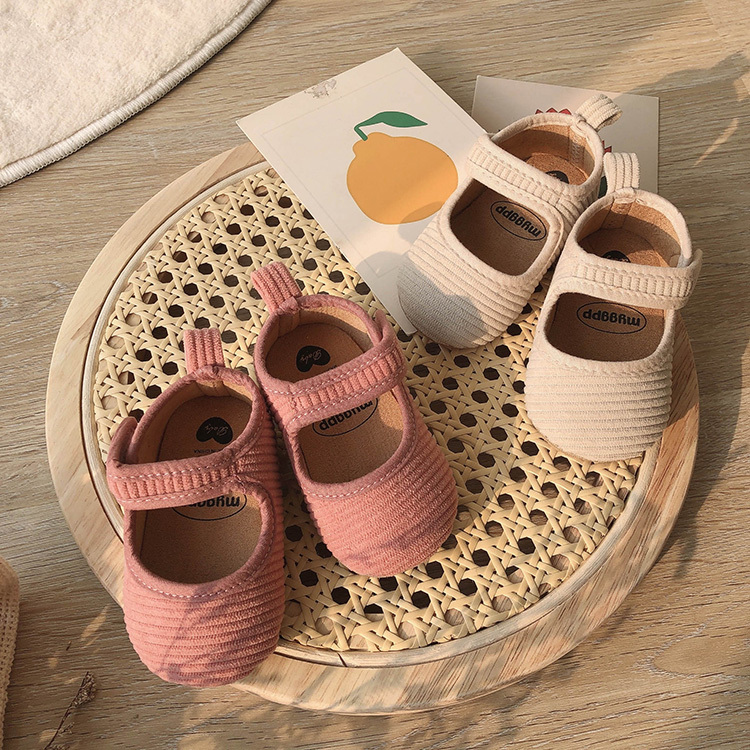 燈芯絨寶寶學步鞋