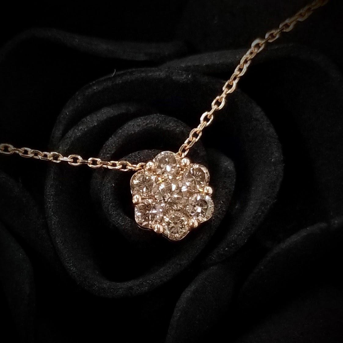 18K Rose Gold 0.53ct Light Brown Diamond Pendant