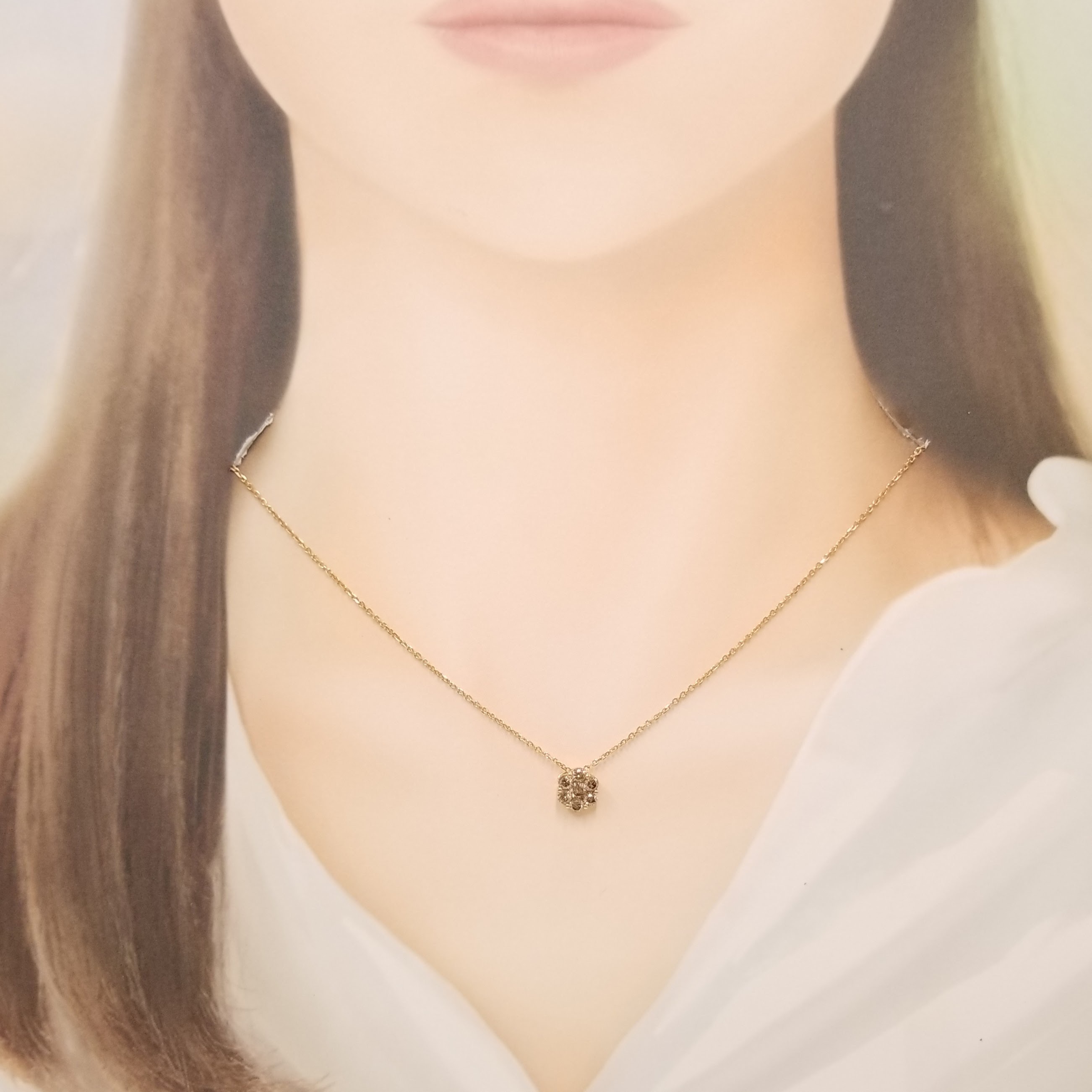 18K Rose Gold 0.53ct Light Brown Diamond Pendant