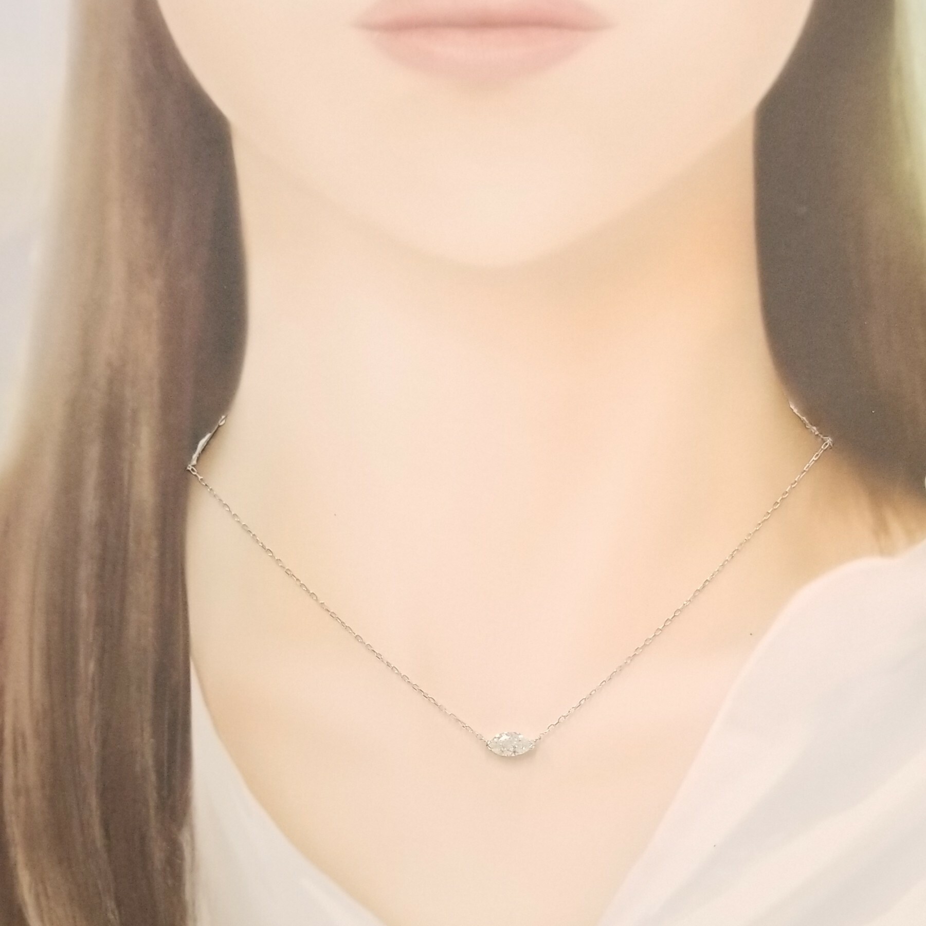 18K White Gold 0.86ct Diamond Necklace