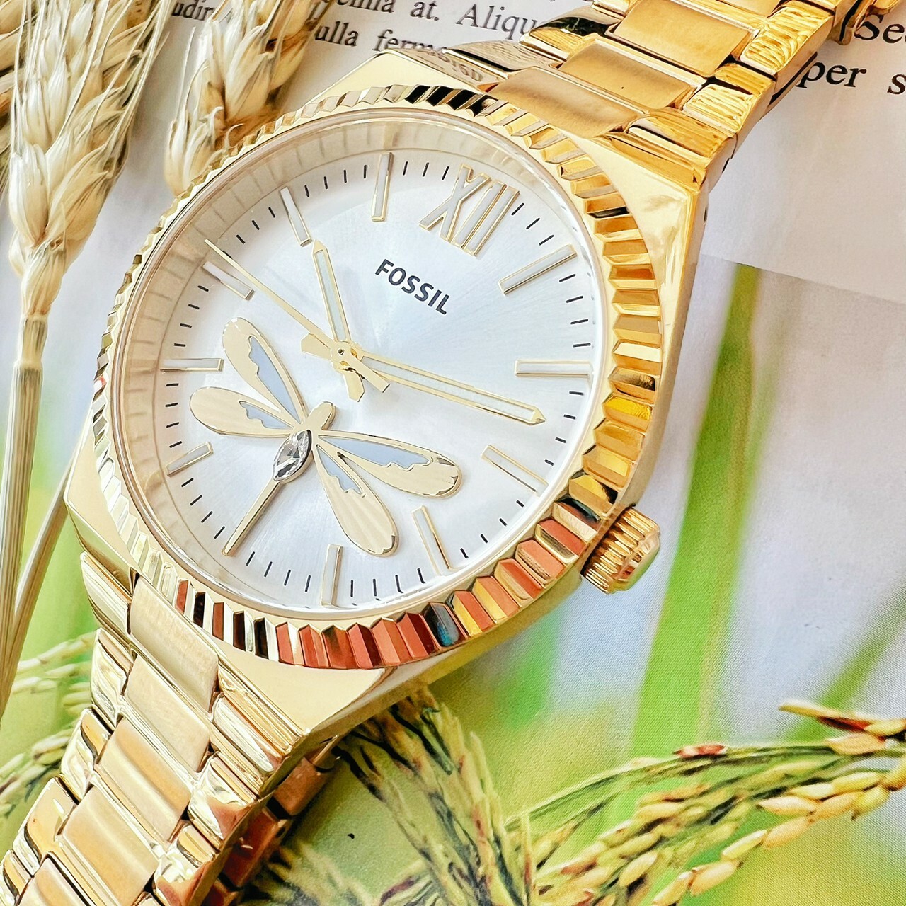 【FOSSIL】Scarlette 獨特晶鑽蜻蜓女錶 ES5262 38mm 現代鐘錶