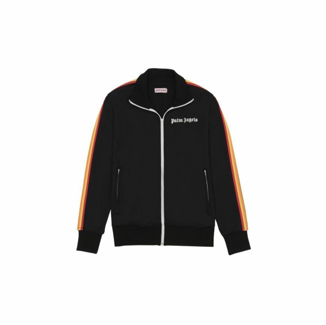 PALM ANGELS 織帶字體Logo拉鍊運動外套 黑白/彩虹