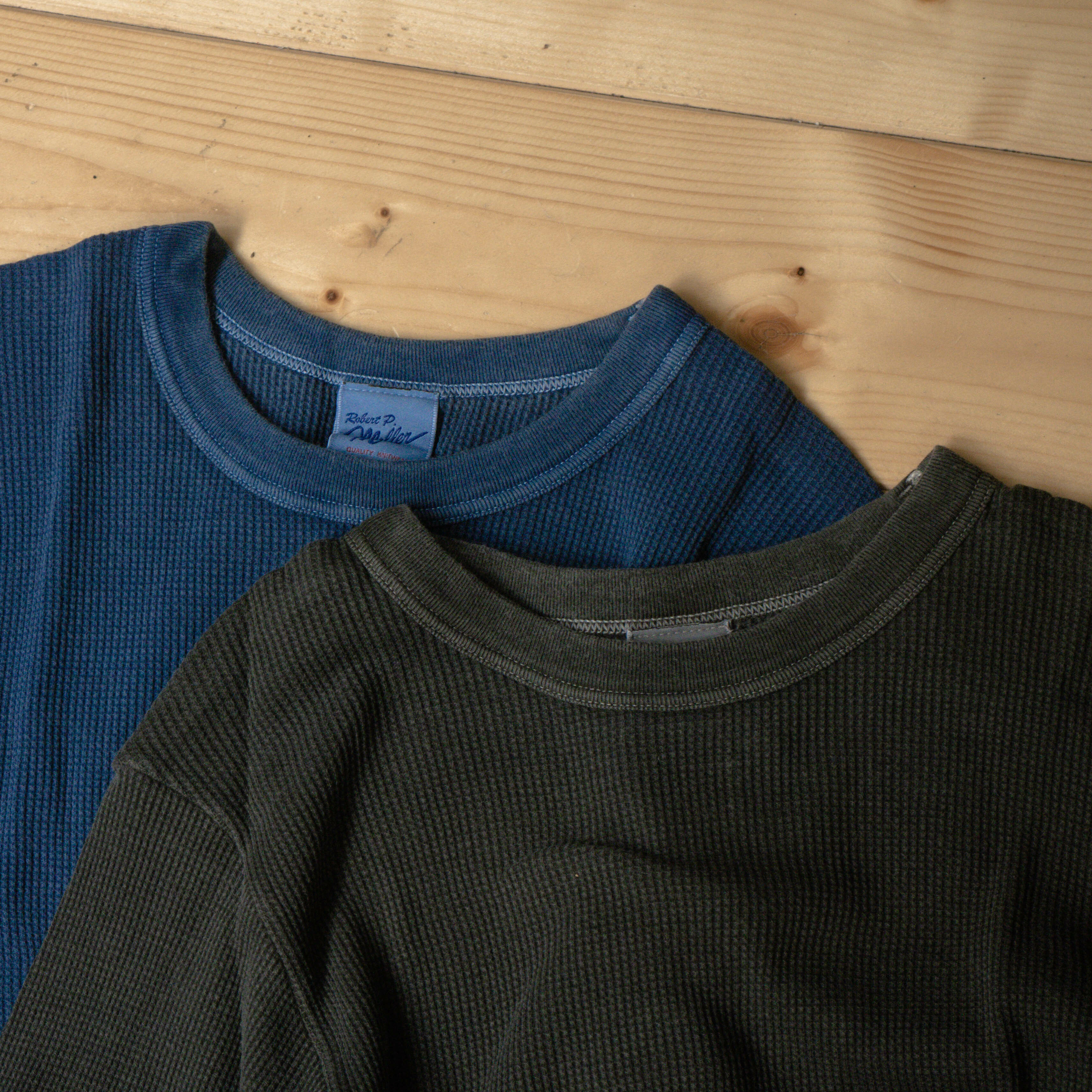 ROBERT P MILLER 118C WAFFLE L/S TEE 22FW 華夫格 染色 圓領 長袖 T恤