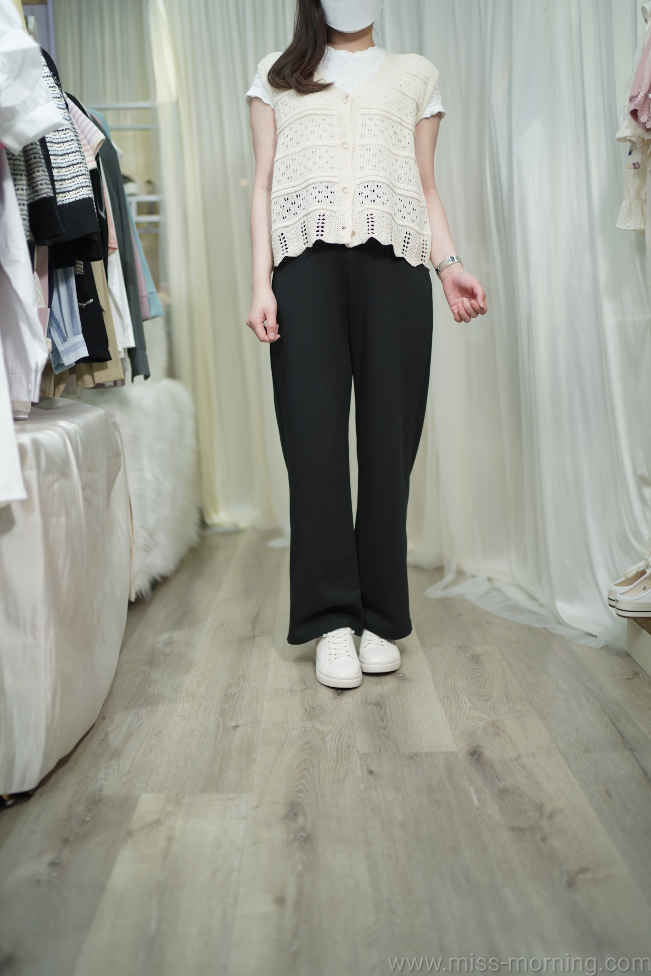 通花針背心外套(13102)