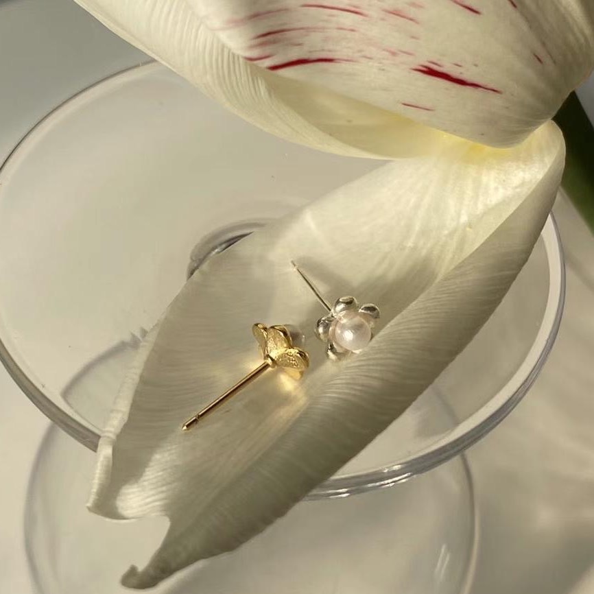 925 silver-Pearl Garden Earring