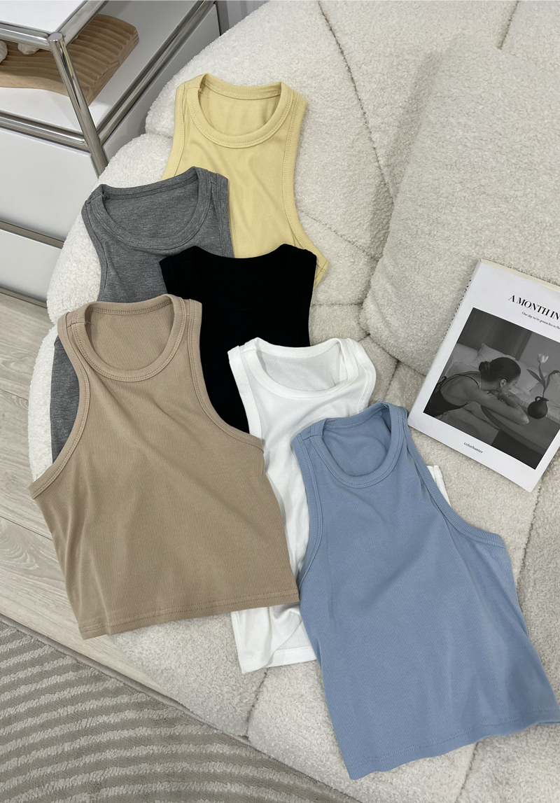 削肩貼身短版背心*6色