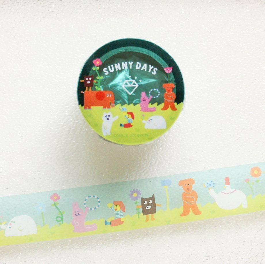 Hyogensha 20mm Clear Masking Tape－AIUEO Series (Japanese Stationery Brand)